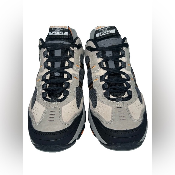 Skechers Sport Vigor NWOB 2.0 Gray & Orange Memory Foam Men’s Size 8 SN51241 - Picture 4 of 10